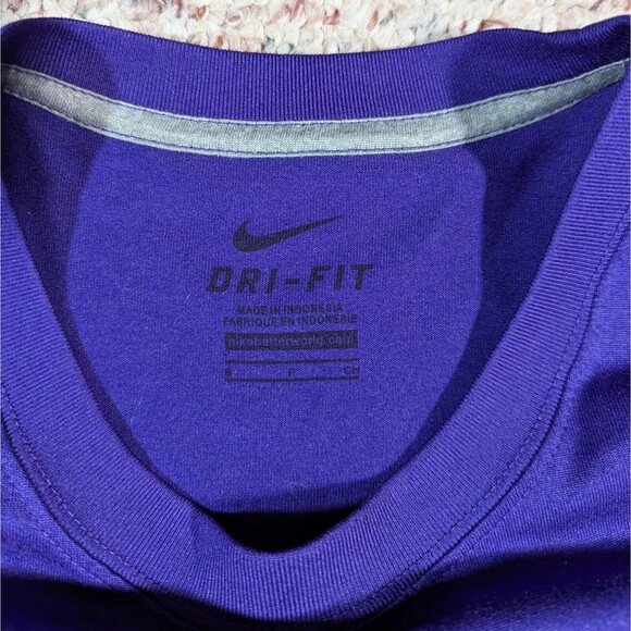 Nike Dri-Fit LSU Tigers Football Shirt Mens SMALL Purple Eye of the Tiger Logo - Picture 4 of 7